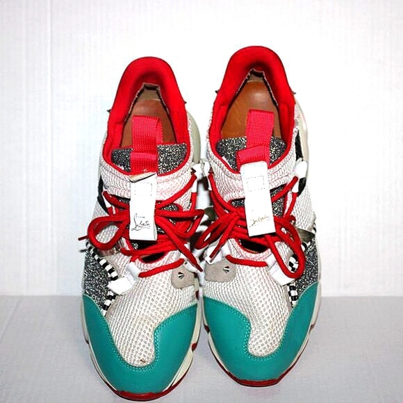 Christian Louboutin Red Runner Sneakers Multi-color Size 43 - Picture 5 of 12